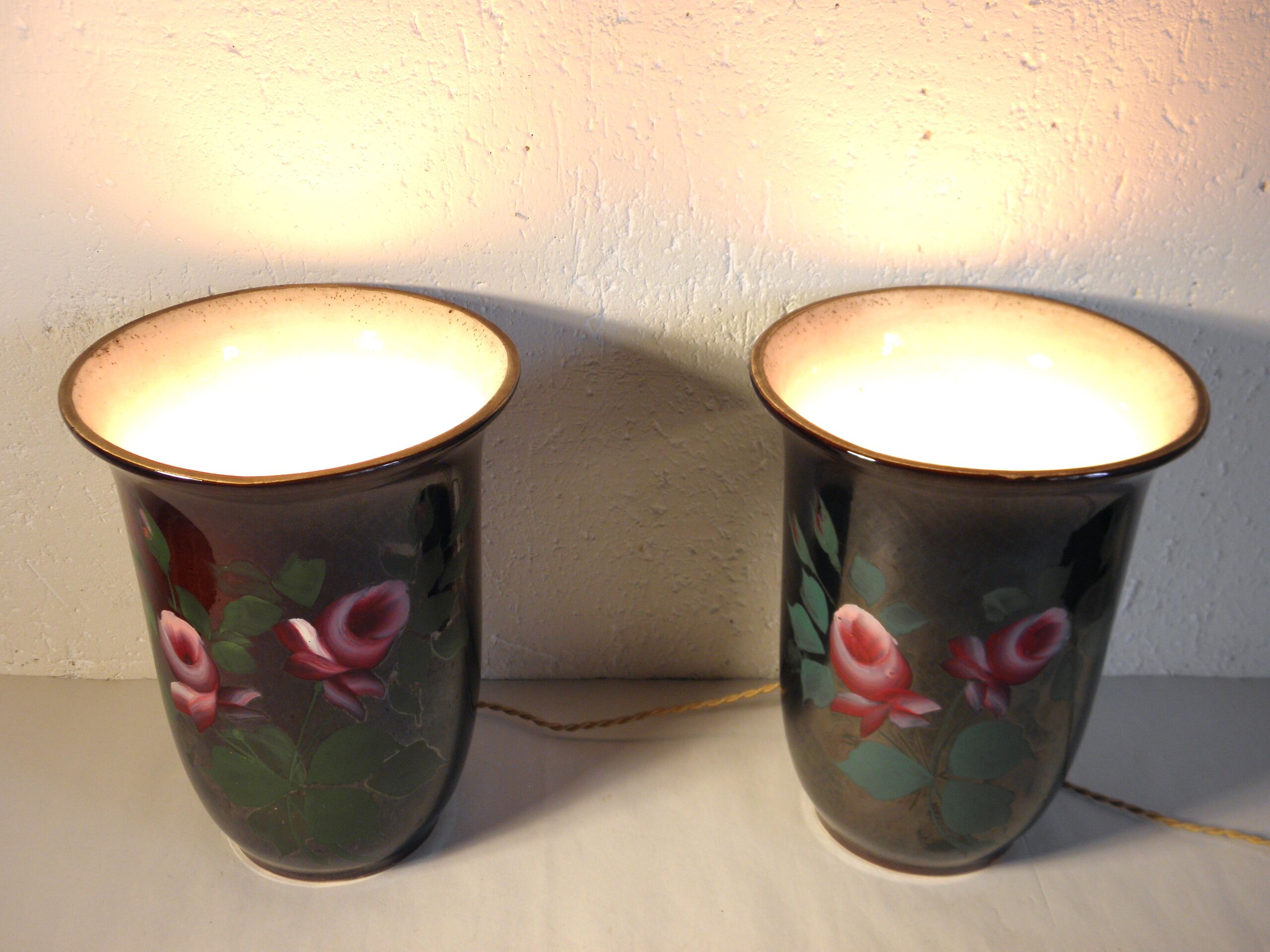Paire de lampes vasques art déco