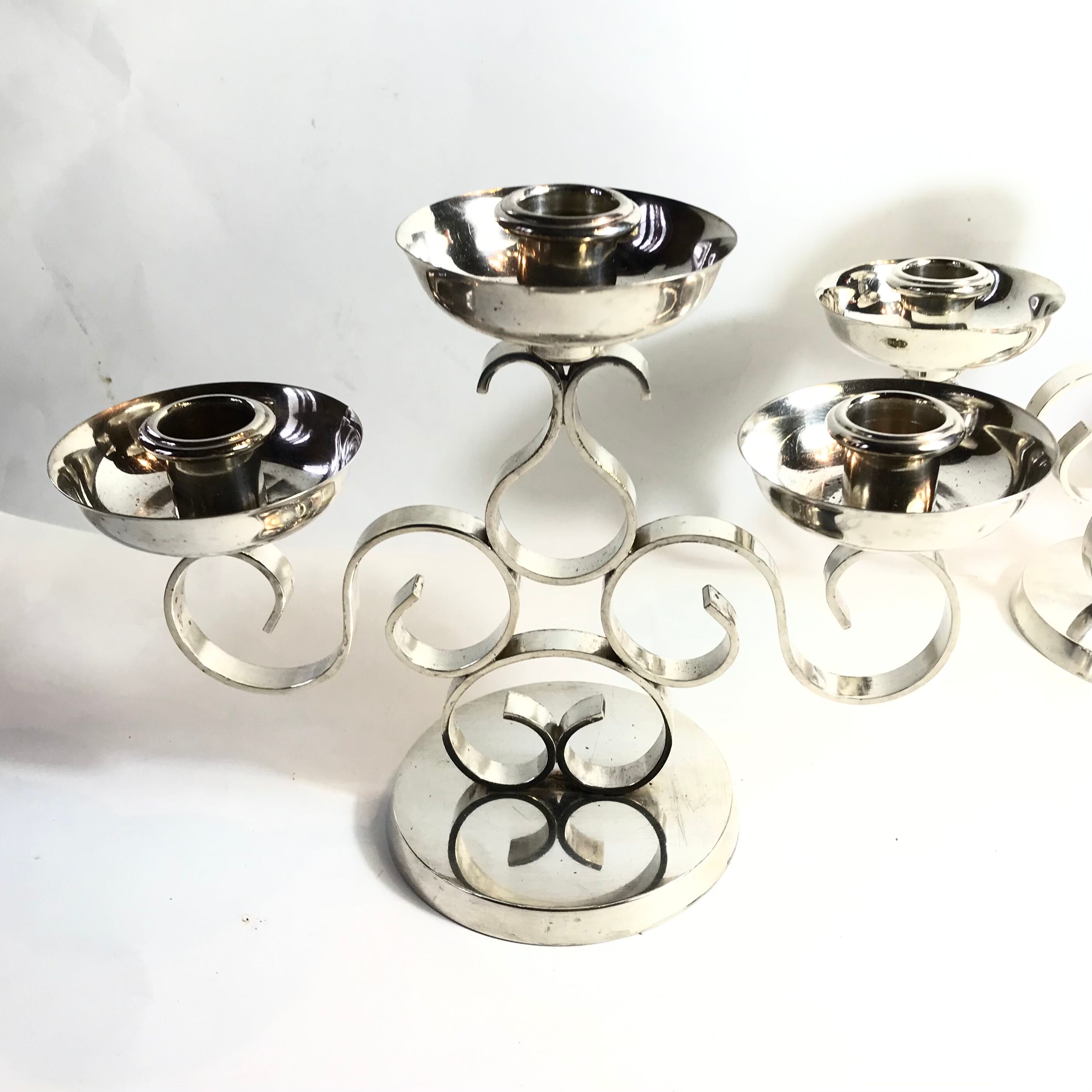 Candleholders arabesque model, Christofle collection Gallia