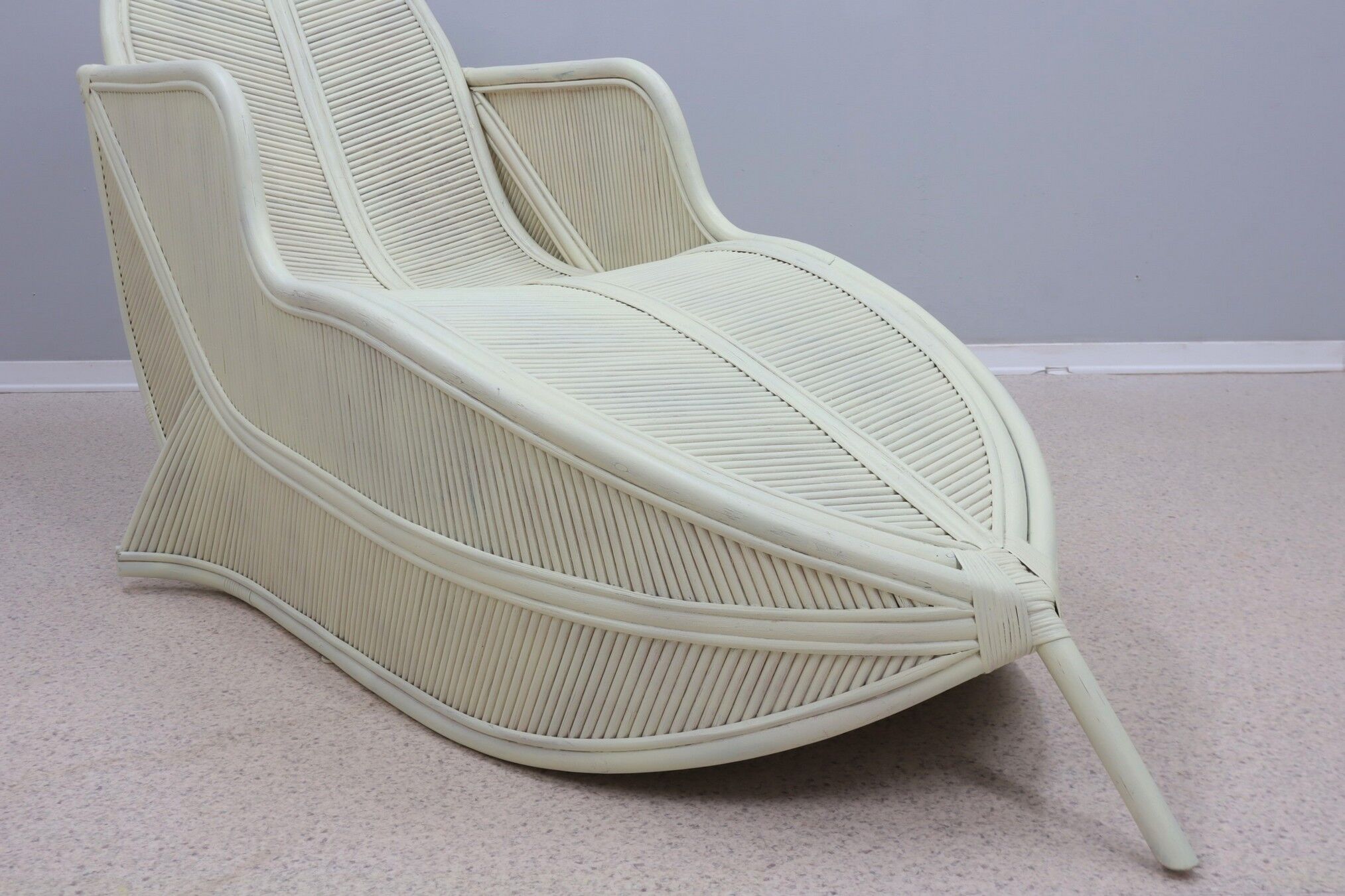 Vintage rattan chaise lounge vivai del sud 1970s