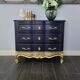 Louis XIV style cherry chest of drawers, with 3 drawers