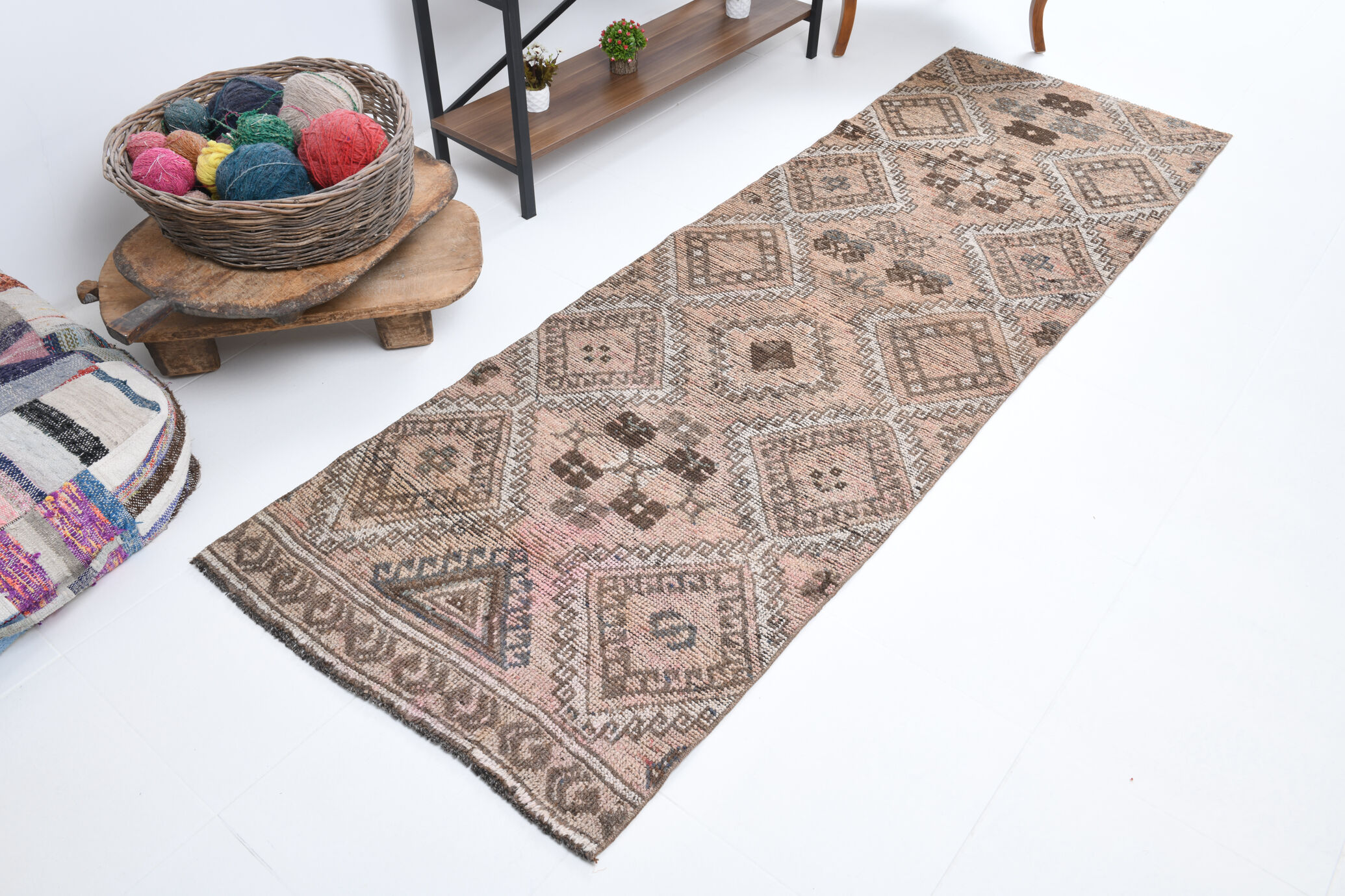 3x9 Bohemian Vintage Runner Rug 263x86Cm