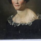 Portrait of an elegant woman oil on canvas from the 19th century.