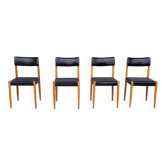 Set of four Scandinavian teak chairs 1960