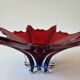 Important Murano blown glass centrepiece – Ruby red and blue