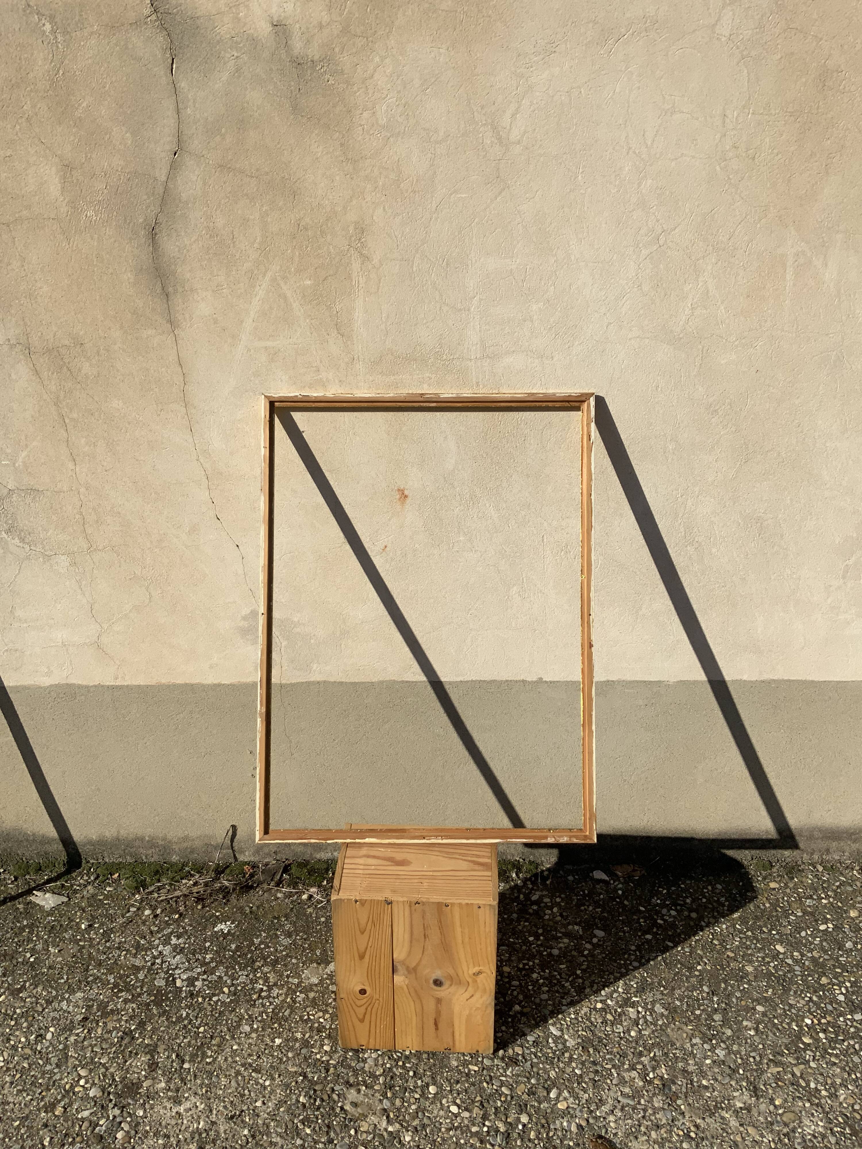 Old frame in gilded wood patina gold leaf