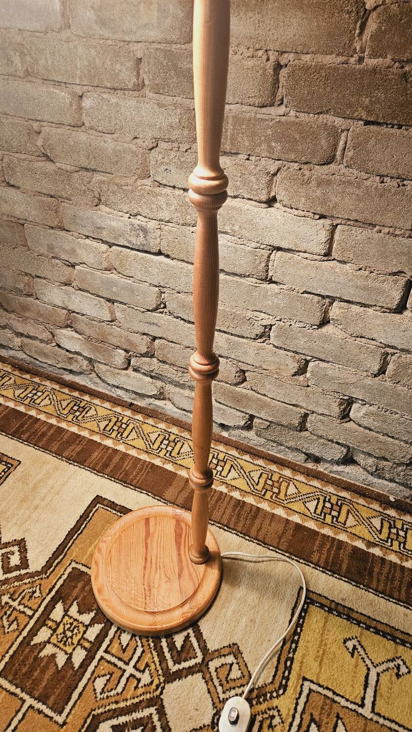 Danish pine floor lamp 1970 vintage