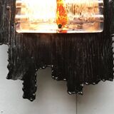 Vintage Italian brutalist wall light in wrought iron by Albano Poli for Poliarte, set of 2.