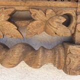 Wooden door pediment vintage sculpture wall art antique