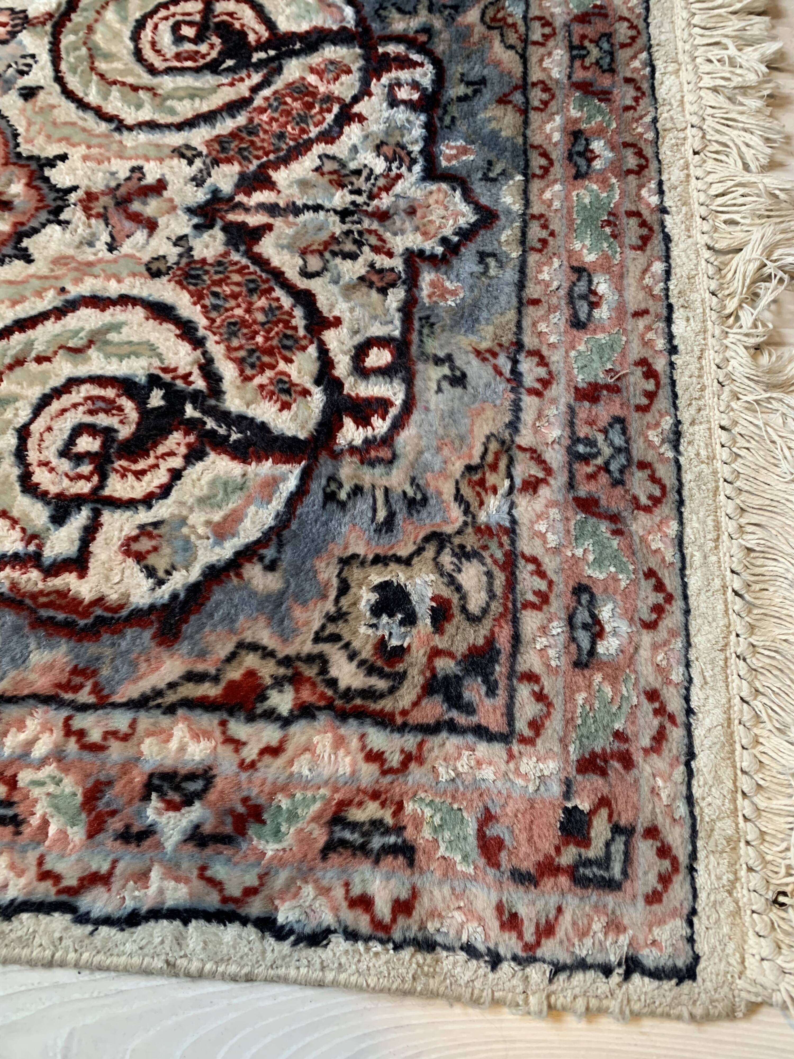 Iranian silk carpet handmade 76x131cm