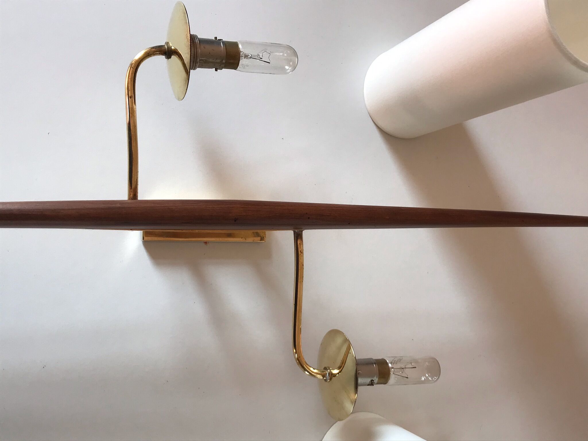 Brass and teak sconce design Lunel 1960