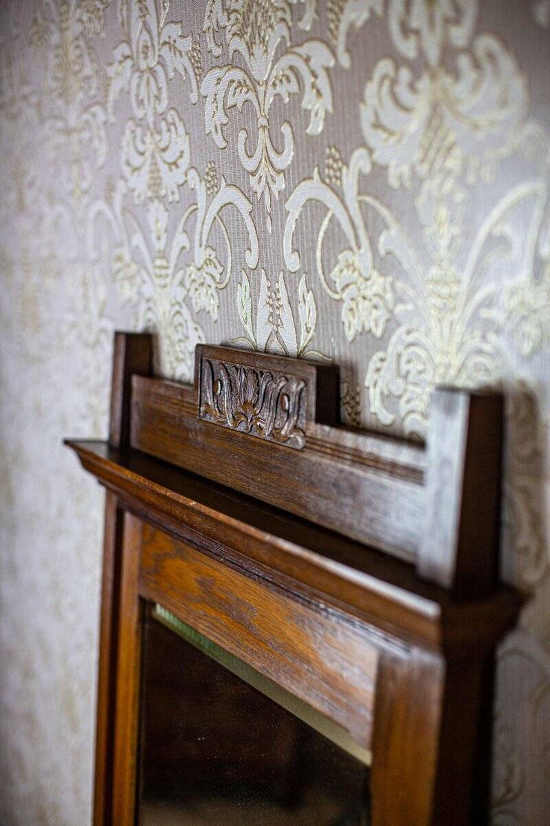 Vintage Floor Mirror in Light Brown Oak Frame, 1950s
