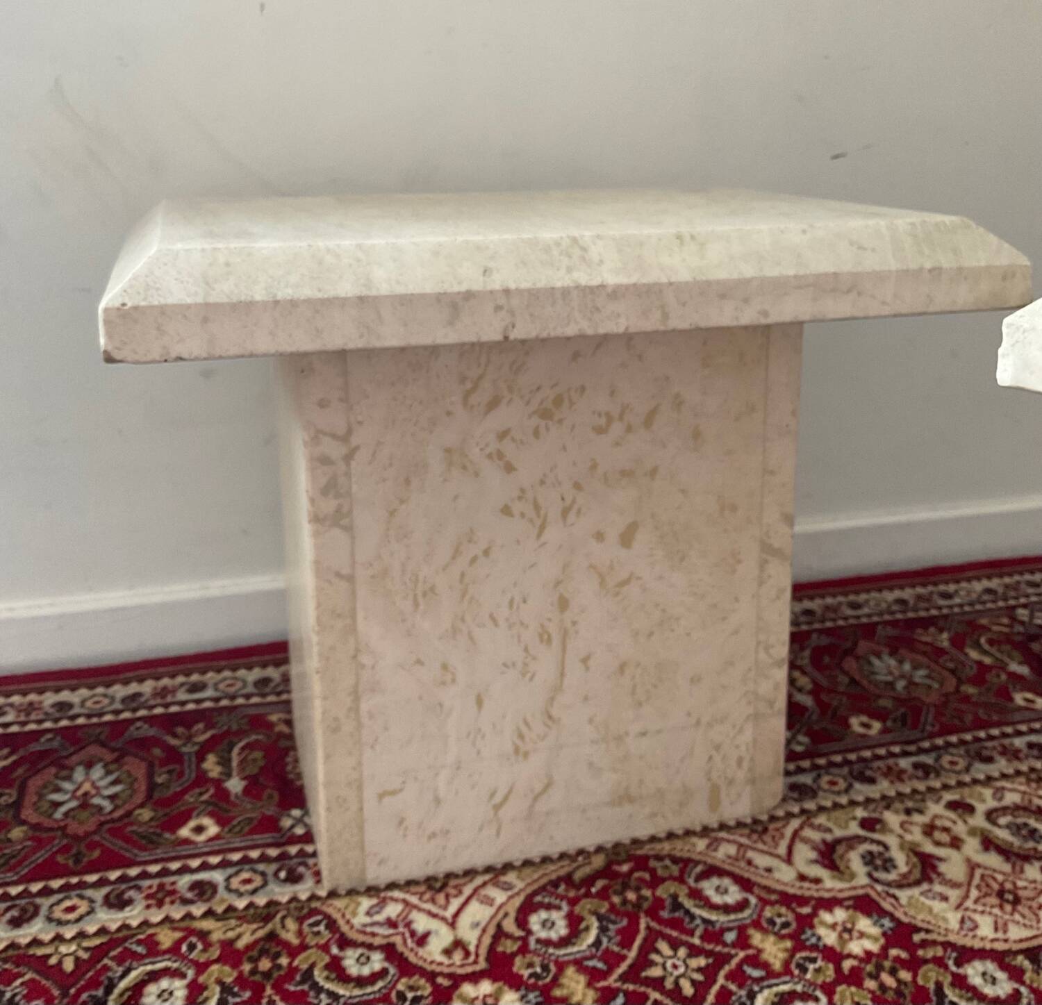 Duo of vintage travertine coffee tables and side tables