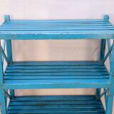 Burmese teak shelf with original blue patina