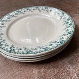 4 opaque porcelain dessert plates from Gien, Montigny model