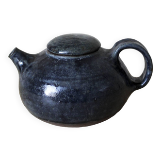 Jeanne and Norbert Pierlot Ratilly blue enamelled stoneware teapot