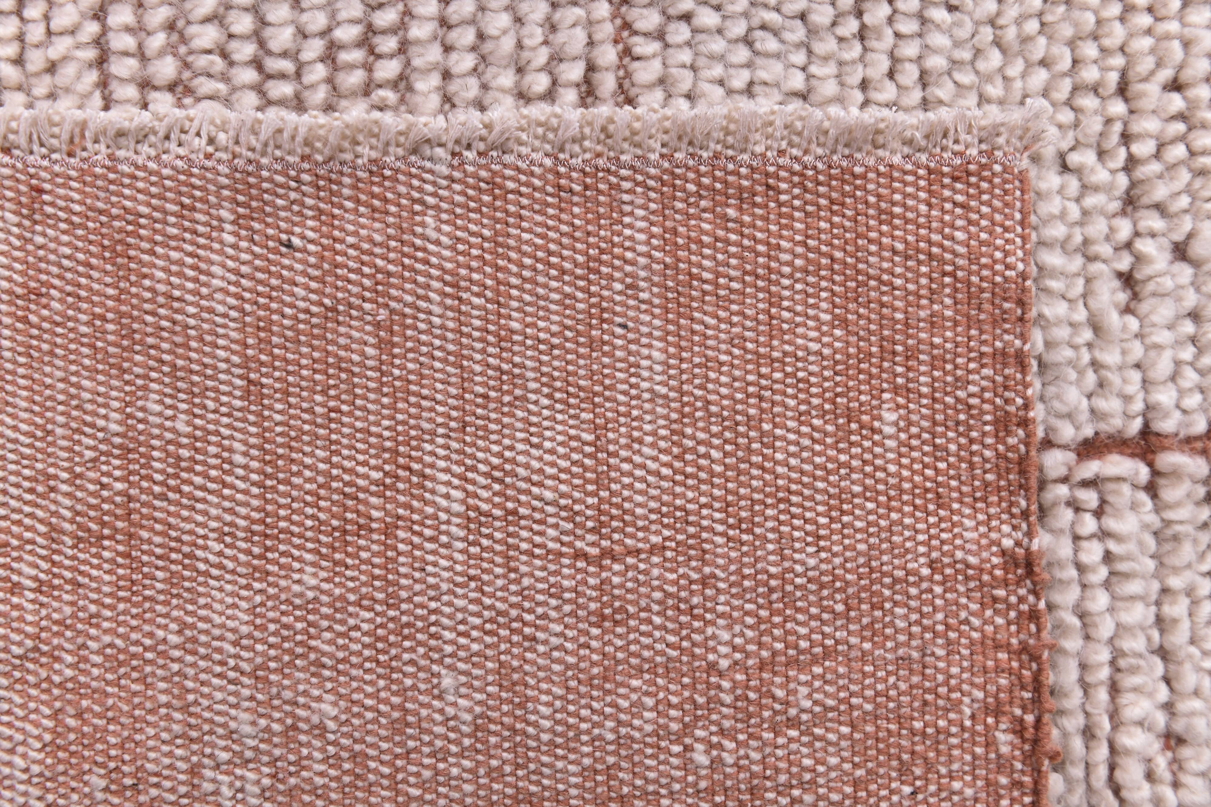 Wool Shaggy rug 200x300 cm , Hand made wool apricot orange carpet