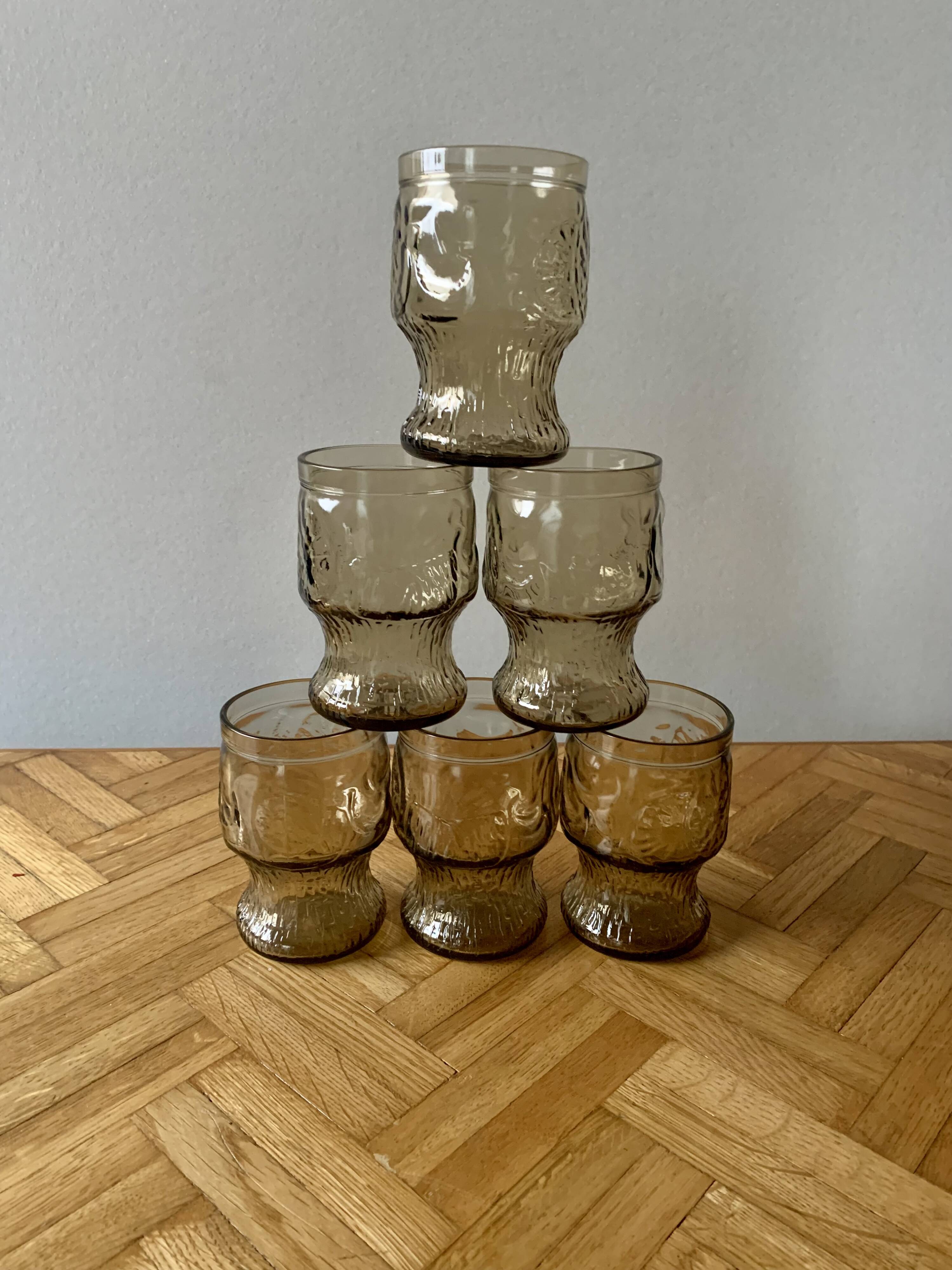 Vintage smoked glass lemonade set - vemam - made in italy