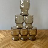 Vintage lemonade service in smoked glass - vemam - made in italy