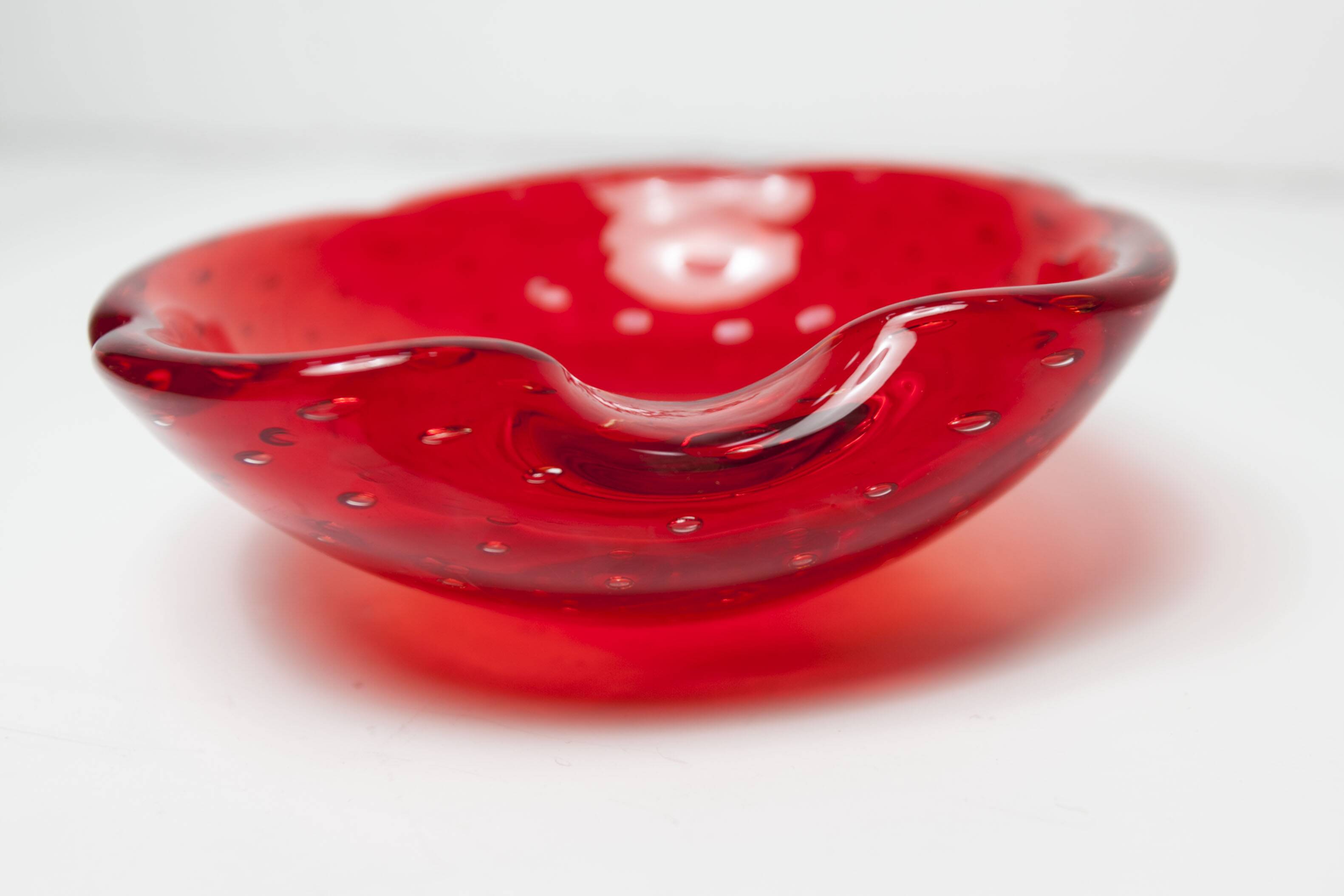 Murano Ashtray "Strawberry" Seguso Murano Italy 1970s