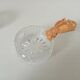Individual ashtray in molded glass and gold aluminum