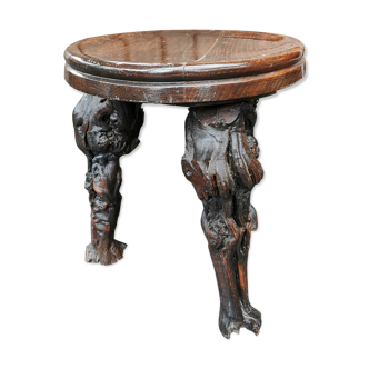 Artisan tripod stool in vines