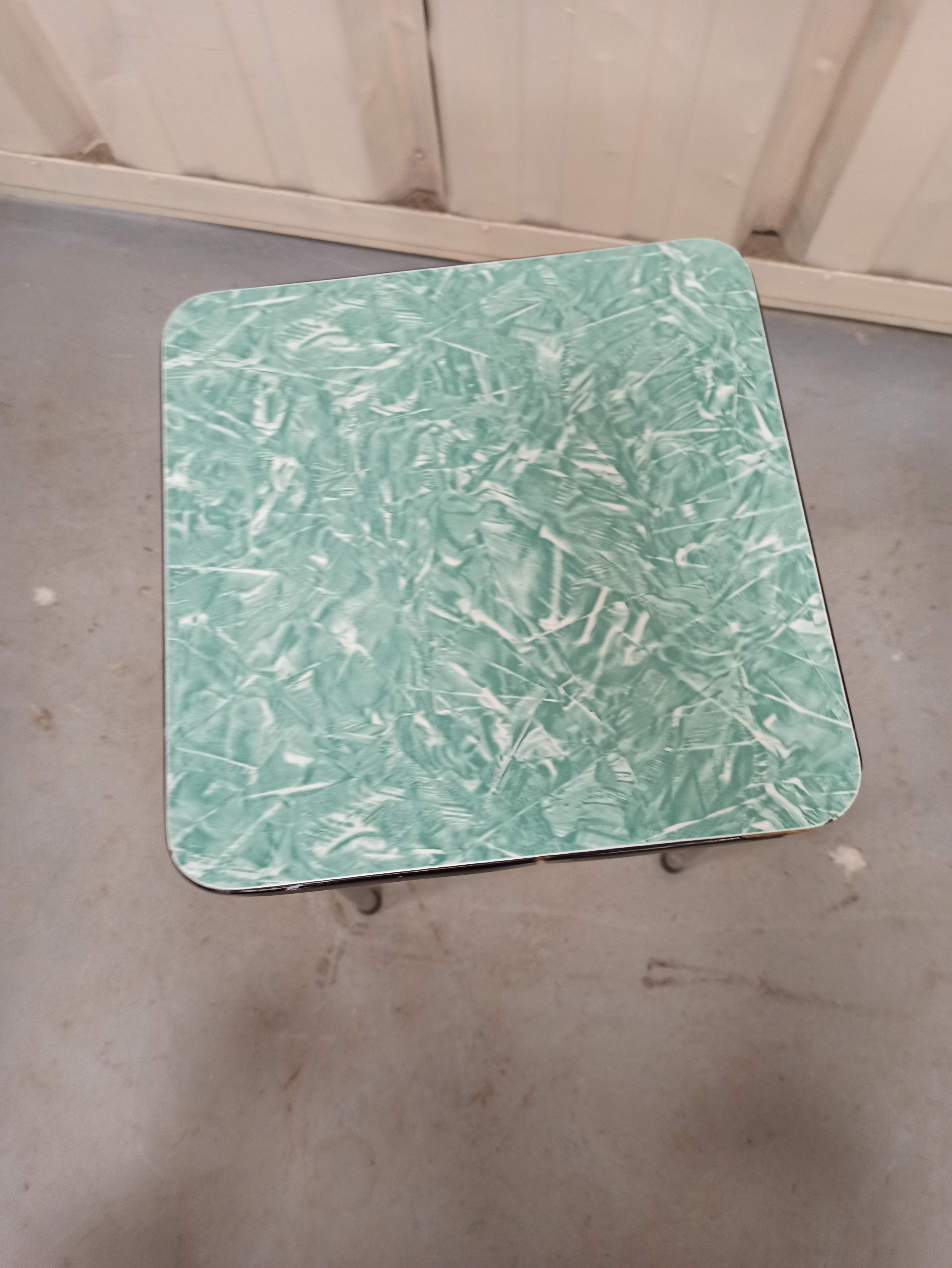 Green Formica stool