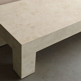 Table basse en travertin incrustation