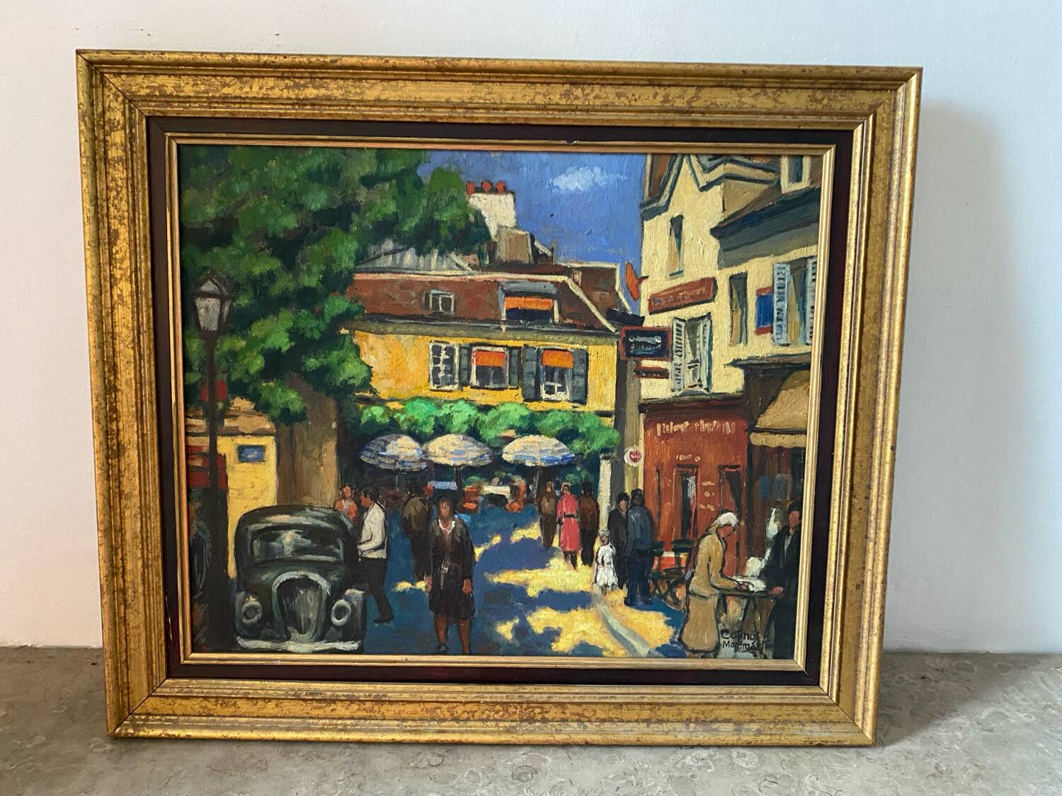 Signed painting of Montmartre in Paris