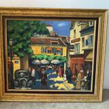 Tableau signé de Montmartre à Paris