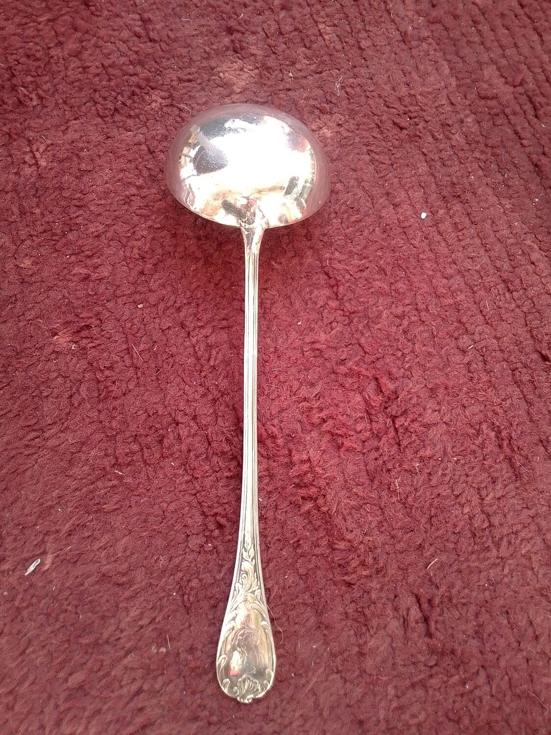 Old ladle silver metal monogram