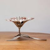 Spanish flower ashtray from the 60s/70s in silver metal