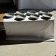 Set of 7 handmade grey glazed ceramic deep plates D18.5 H5.