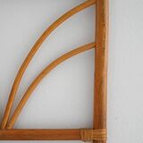 Miroir mural scandinave des années 1970 avec cadre en bambou courbé