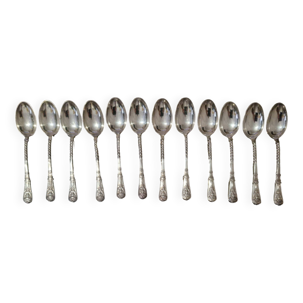 12 petites cuillères Christofle Marly métal argenté modèle mascaron