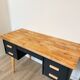 Vintage desk, Scandinavian style, Black lacquer and Beech