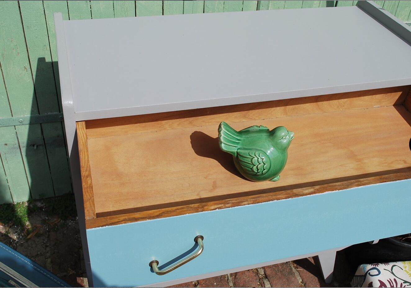 Renovated blue vintage chest of drawers