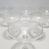 6 champagne glasses in Baccarat crystal, Nancy model, circa 1920