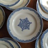 6 dessert plates ironstone J. Vieillard Bordeaux "Garland"