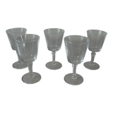 Set of 5 old glasses with initial c monogram engraved 9.7 cm