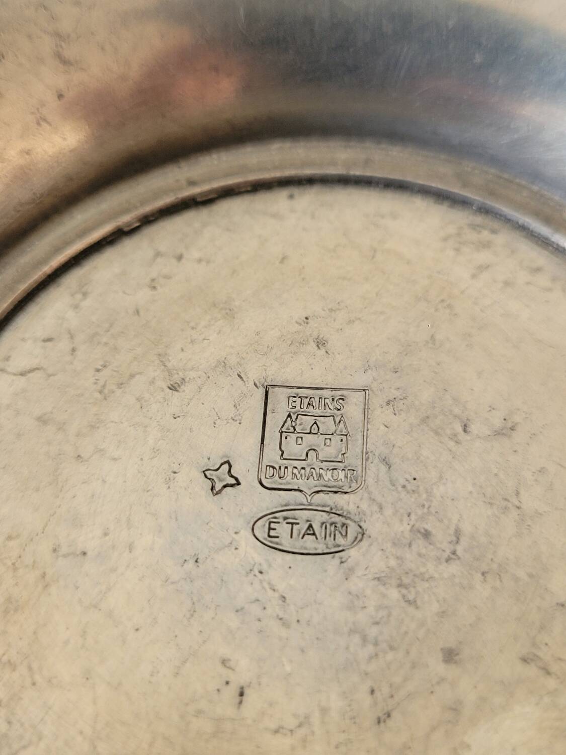 Reims glass flower vase with tin support