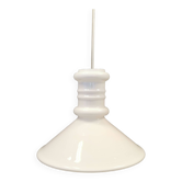Lampe à suspension Royal Copenhan en verre opale blanc double couche. Danemark des années 1980.