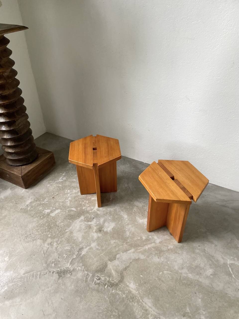 Pair of René Martin stools