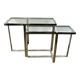 Chrome metal and glass console from the 2000s.