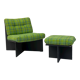Green vintage chair with hocker
