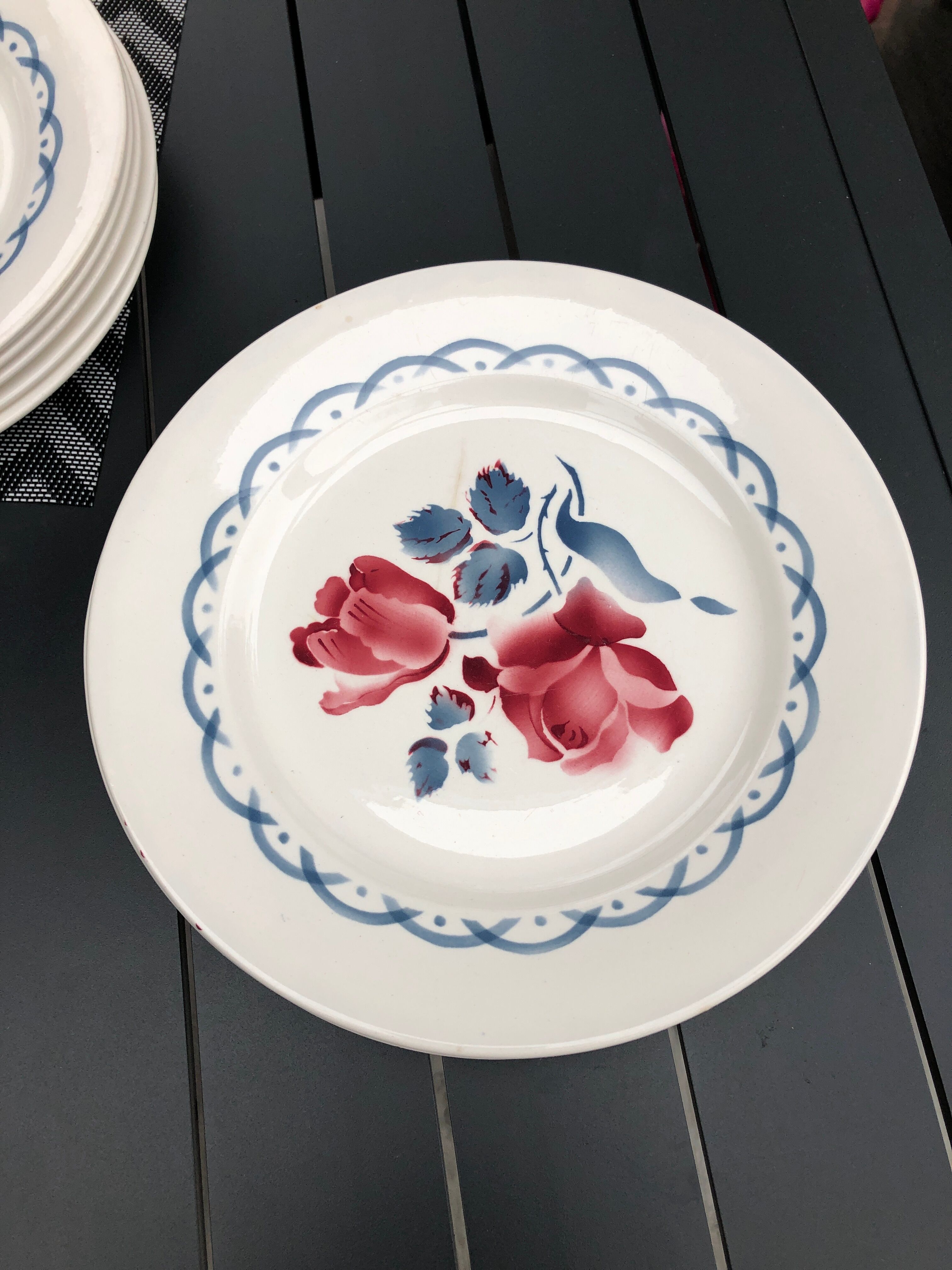 Set of 6 plates sarreguemines digoin cannes