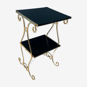 End of sofa / side table 1970 black and gold