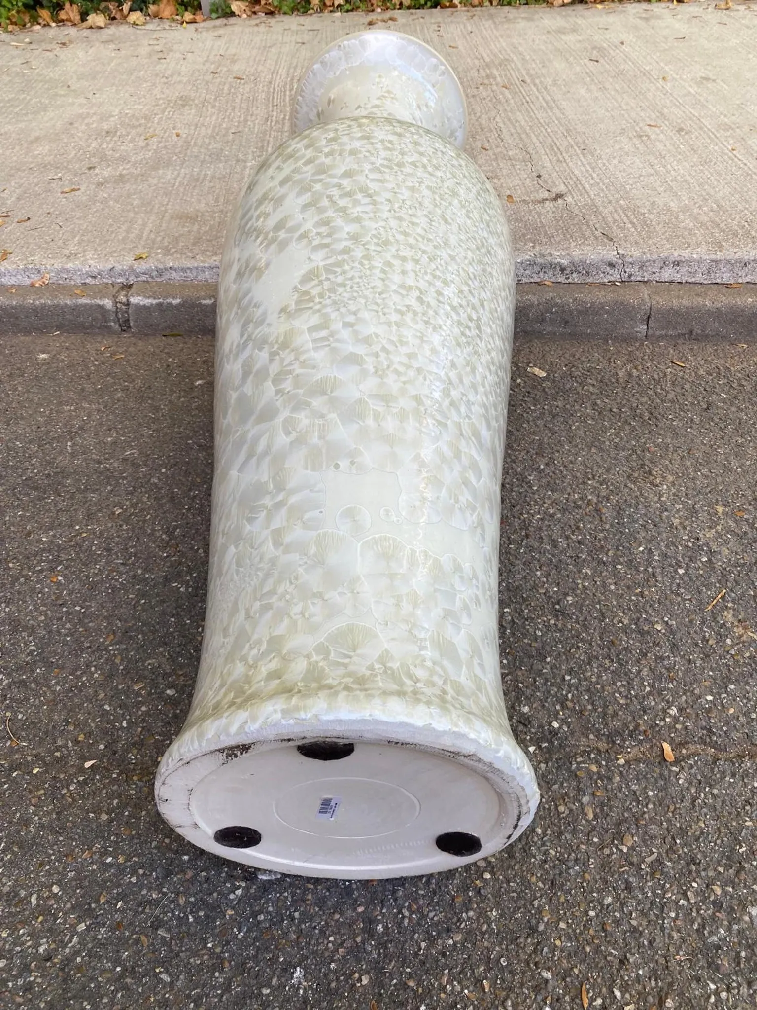 Large floor vase Amphora 137 cm ceramic with pearlescent crystallised glaze.