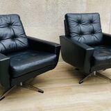 Vintage armchair in upholstered leather germany 70s
