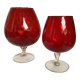 Paire de vases verres rouges Empoli Italy