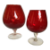 Paire de vases verres rouges Empoli Italy